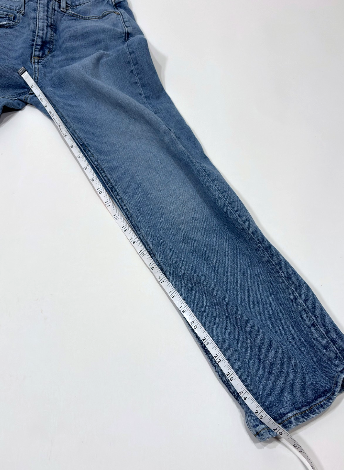 Loft High Waist Straight Crop Jeans Medium Wash Distressed - 0/25
