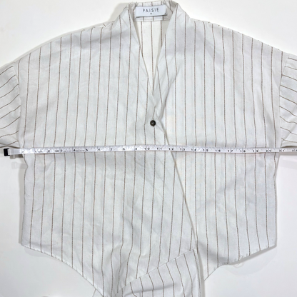 Paisie Striped Crossover Wrap Blouse - 6