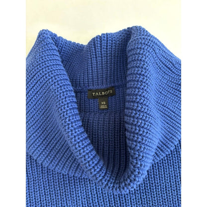 Talbots Turtleneck Sleeveless Knit Sweater Vest Royal Blue - XS