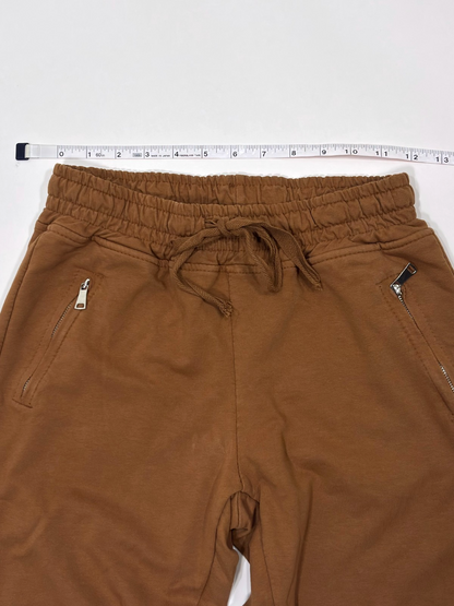 Nostalgia Elastic Waist Knit Jogger Pants Camel Brown Italy - S