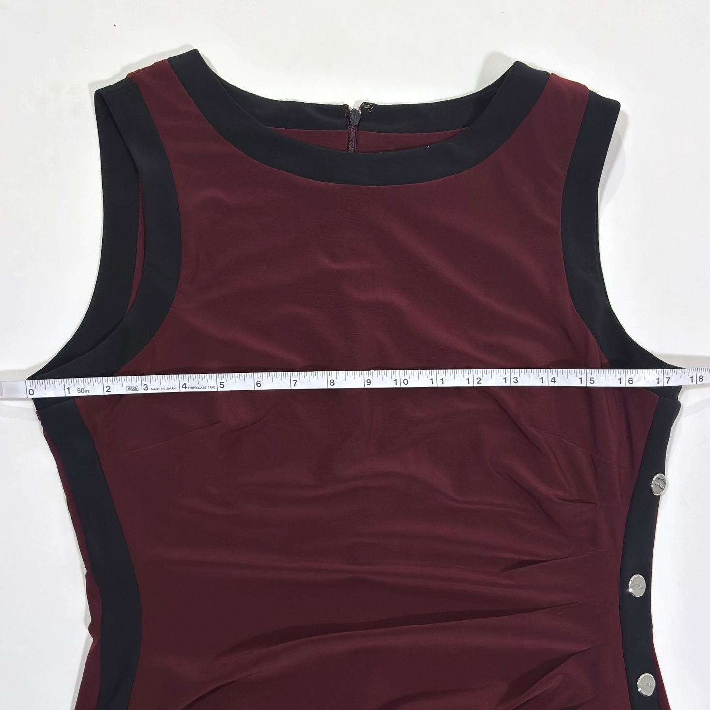 Lauren Ralph Lauren Sleeveless Ruched Sheath Dress Side Buttons - 12