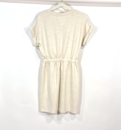 Lou & Grey Heathered Scubasoft Mini Pocket Dress Cream - XS