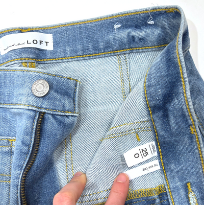 Loft Patch Pocket Kick Crop Jeans High Rise Light Wash - 0/25