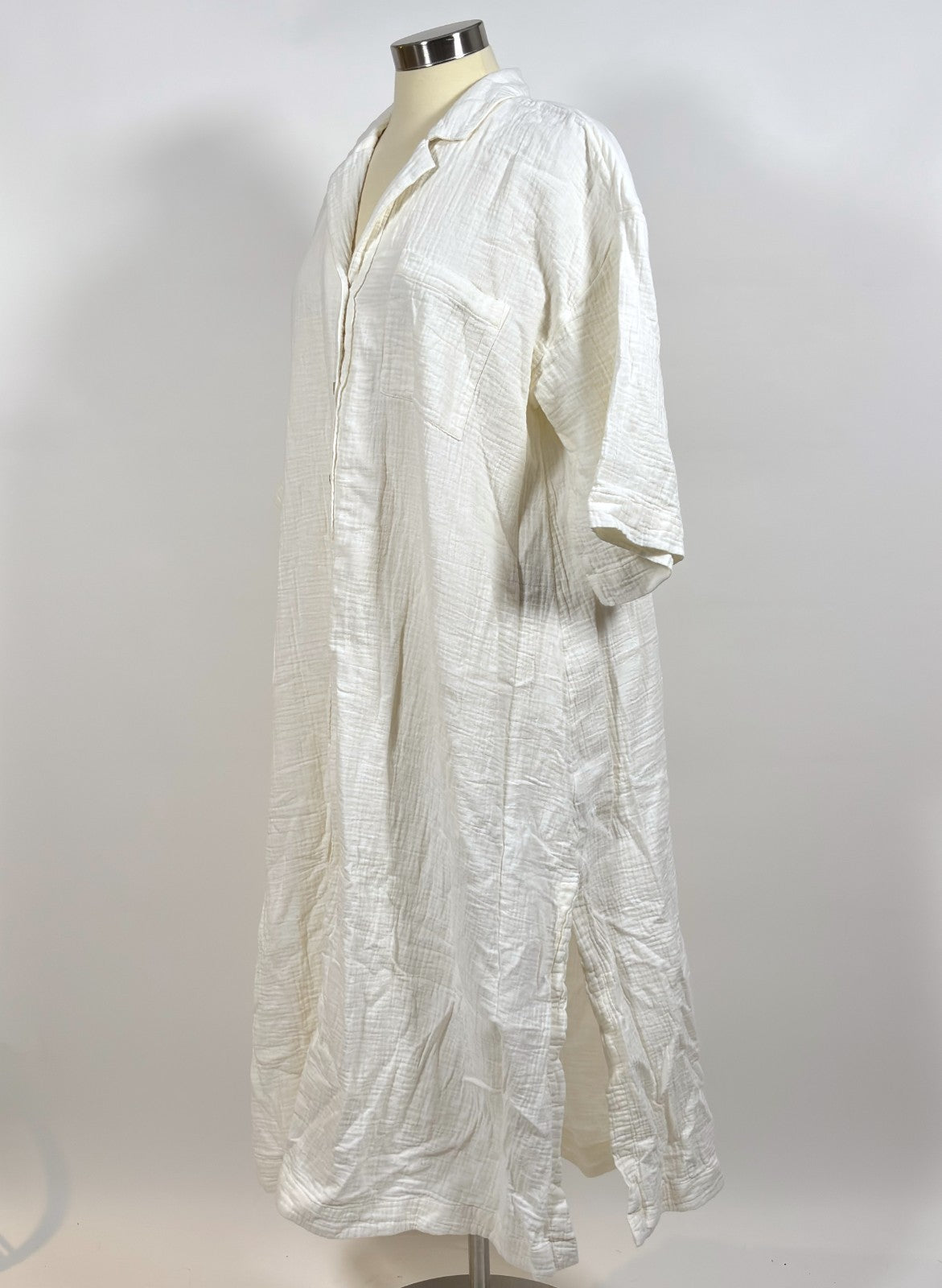 Madewell Lightestspun Gauze Cover-Up Maxi Shirtdress Cream - Large