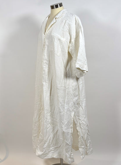 Madewell Lightestspun Gauze Cover-Up Maxi Shirtdress Cream - Large