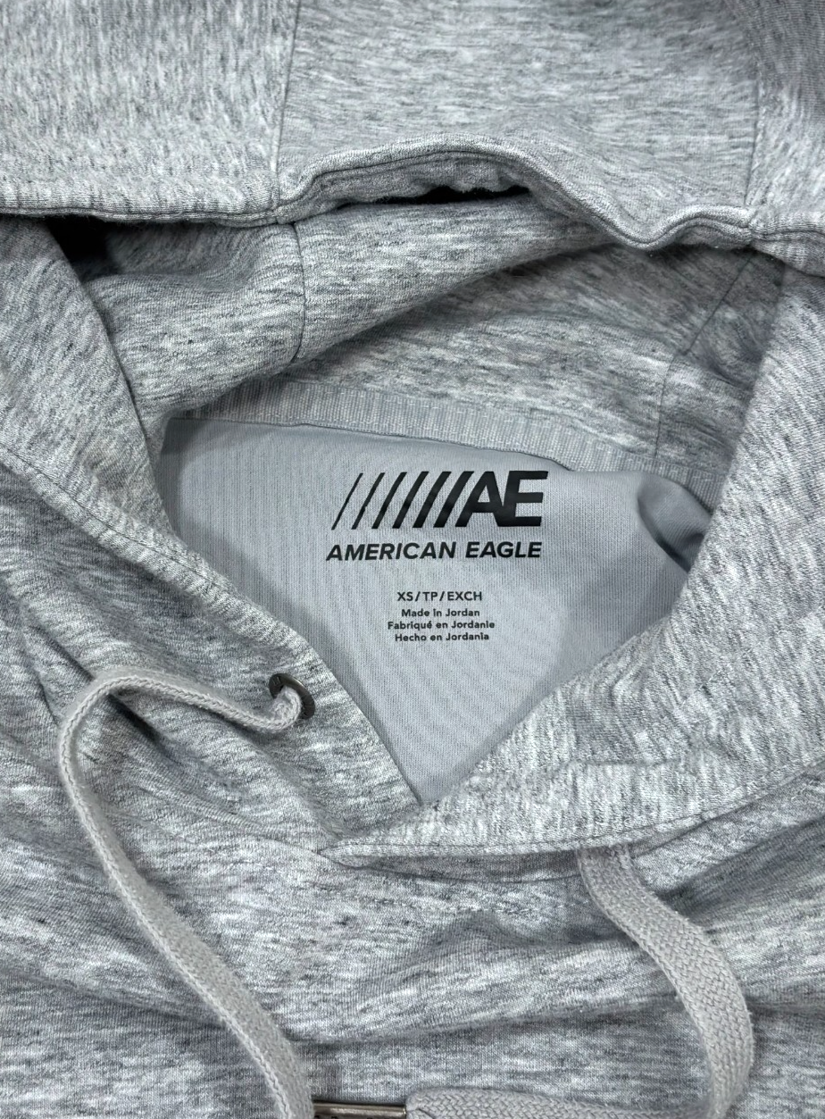 American Eagle AE Heather Grey Hoodie Sweatshirt - Mens XS
