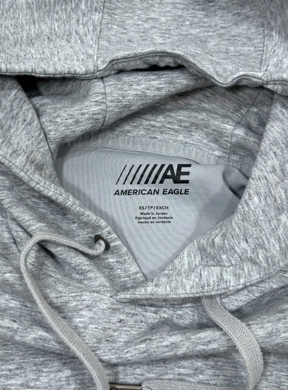 American Eagle AE Heather Grey Hoodie Sweatshirt - Mens XS