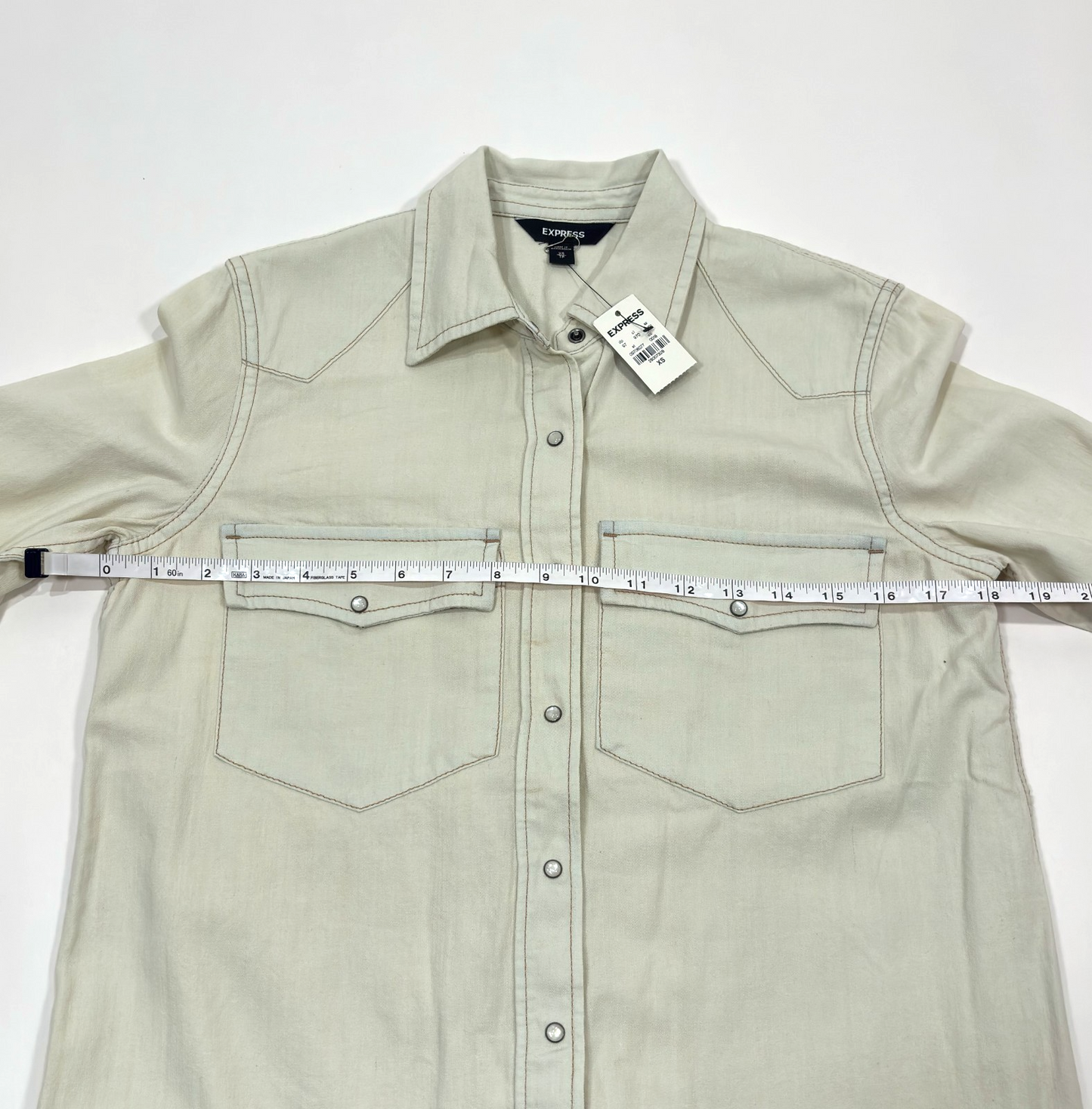 Express Button Down Wester Shirt Long Sleeve Cotton NWT - Size XS