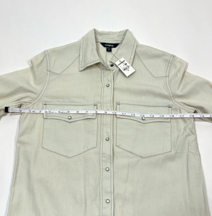 Express Button Down Wester Shirt Long Sleeve Cotton NWT - Size XS