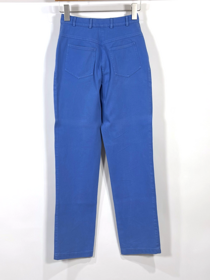 St. John Sport Essentials Blue + Gold Detail Straight Leg Pant Jean - 0