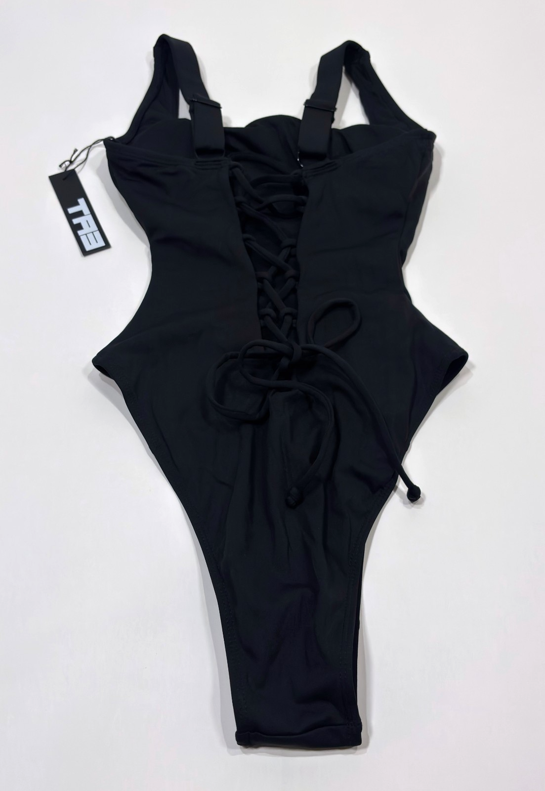 TA3 High Cut Square Neck Swimsuit Black - XS