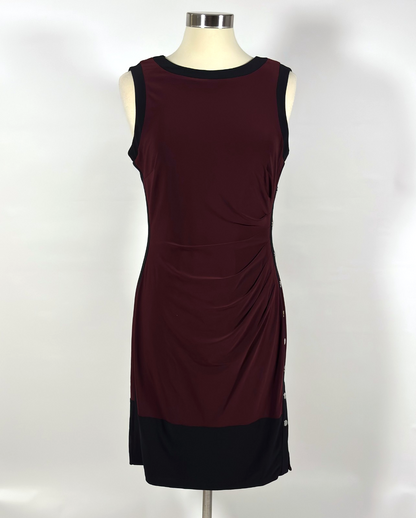 Lauren Ralph Lauren Sleeveless Ruched Sheath Dress Side Buttons - 12