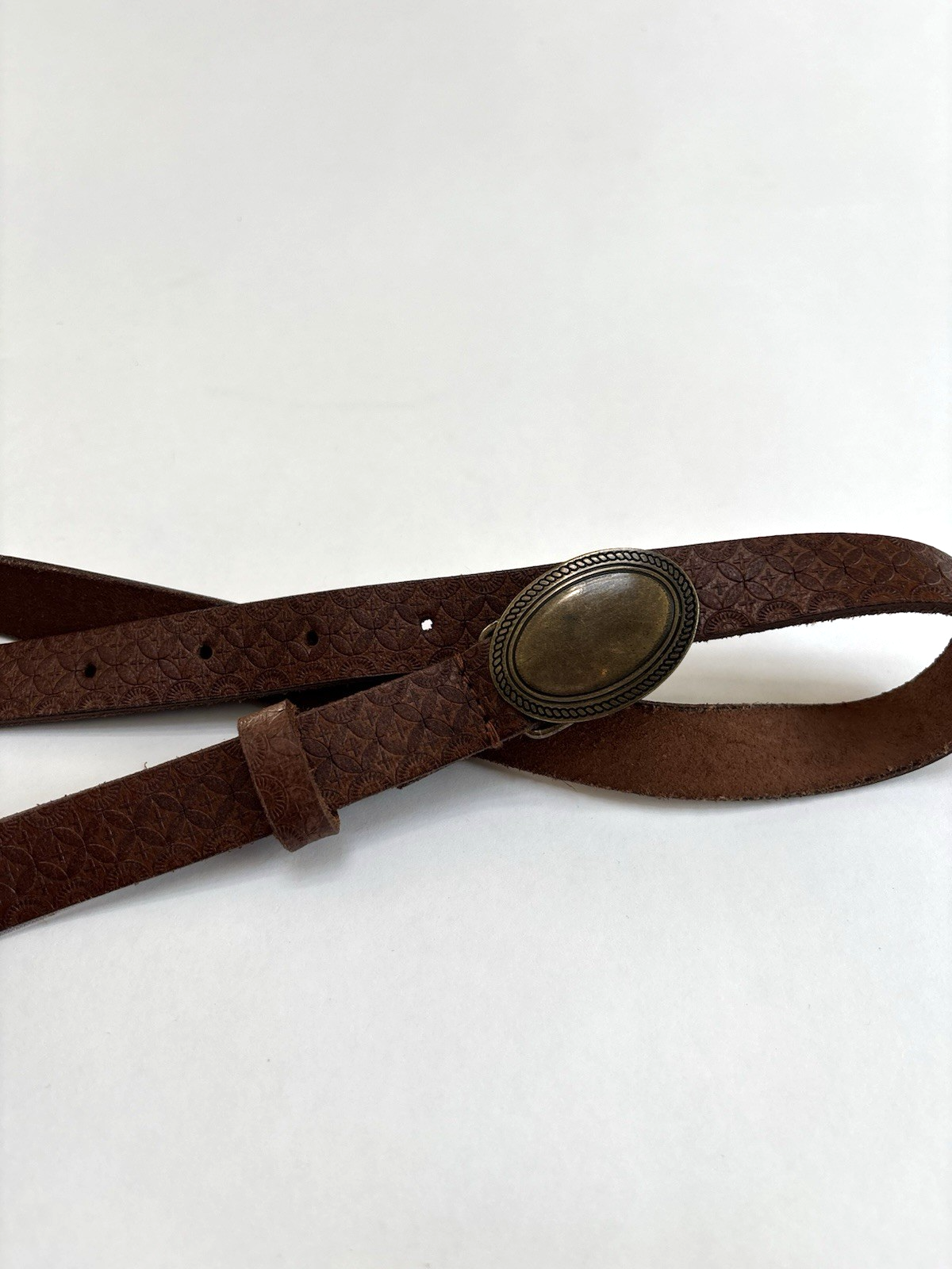 Free People Baby Duke Leather Concho Belt Cognac Brown - Size Small/Medium