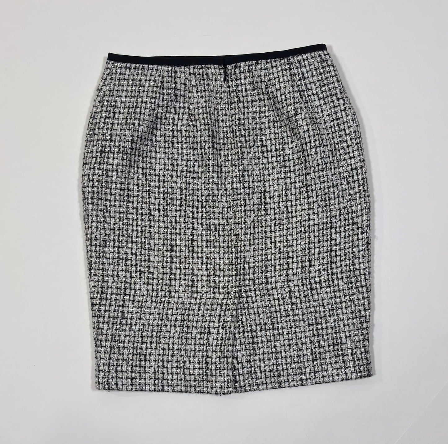Calvin Klein Tweed Knit Pencil Skirt Black White - 2P