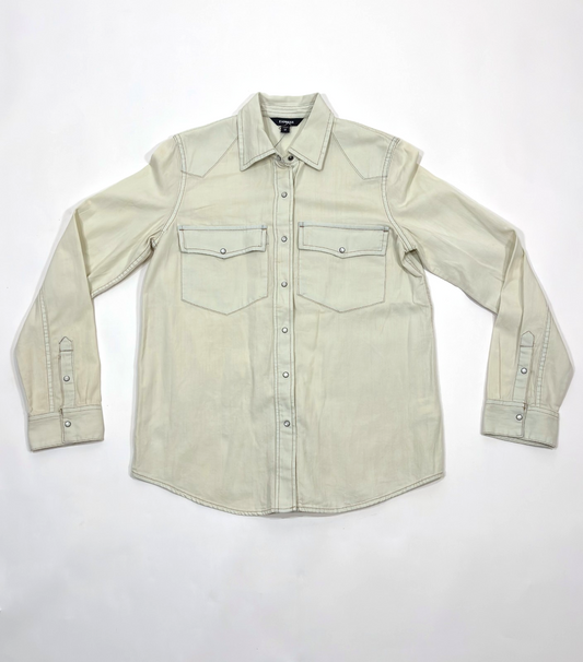 Express Button Down Wester Shirt Long Sleeve Cotton NWT - Size XS