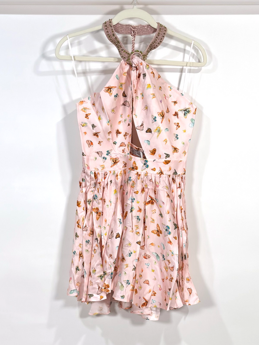 My Beachy Side x Emily in Paris Butterfly Halter Mini Dress Pink - M