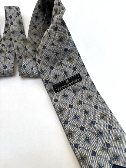 Ermenegildo Zegna Silk Floral Neck Tie Italy 3.5"