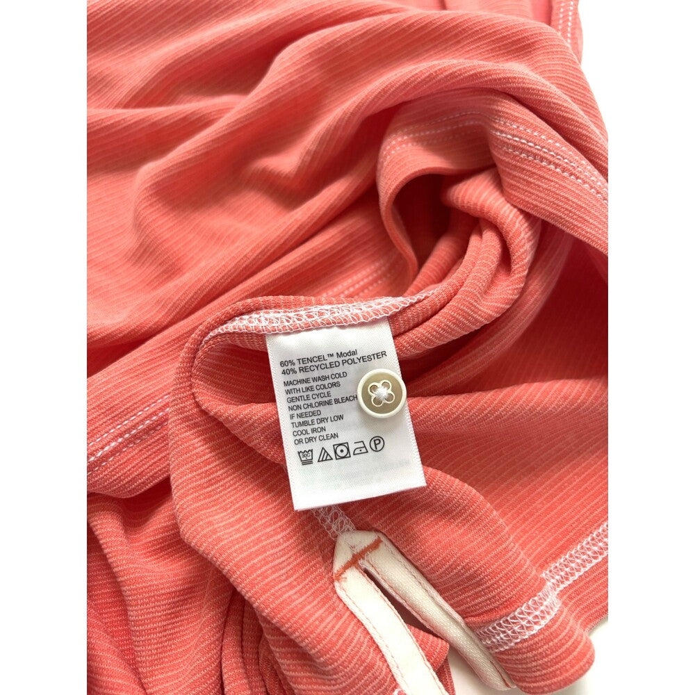 Tommy Bahama Polo Shirt Coral Stripe - L