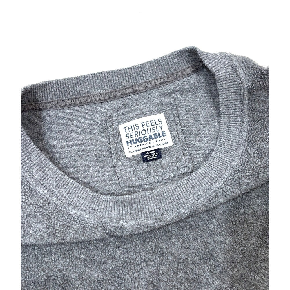 Aerie Sweatshirt Oversized Dolman Sleeve Crew Neck Grey - M