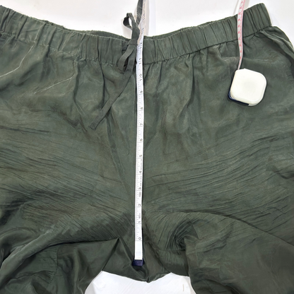 Eileen Fisher System Silk Wide-Leg Crop Pants Dark Forest Green - XL