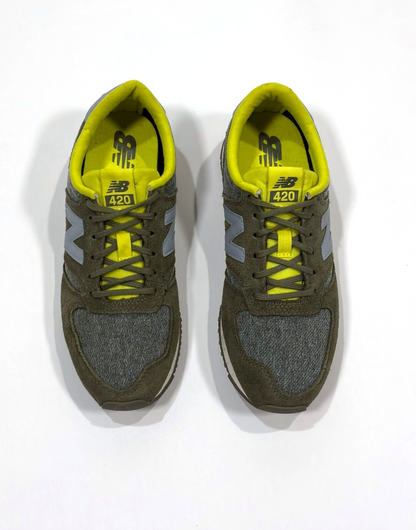 New Balance 420 Sneaker Olive Green Grey Yellow WL420LPB - Women's Size 6.5