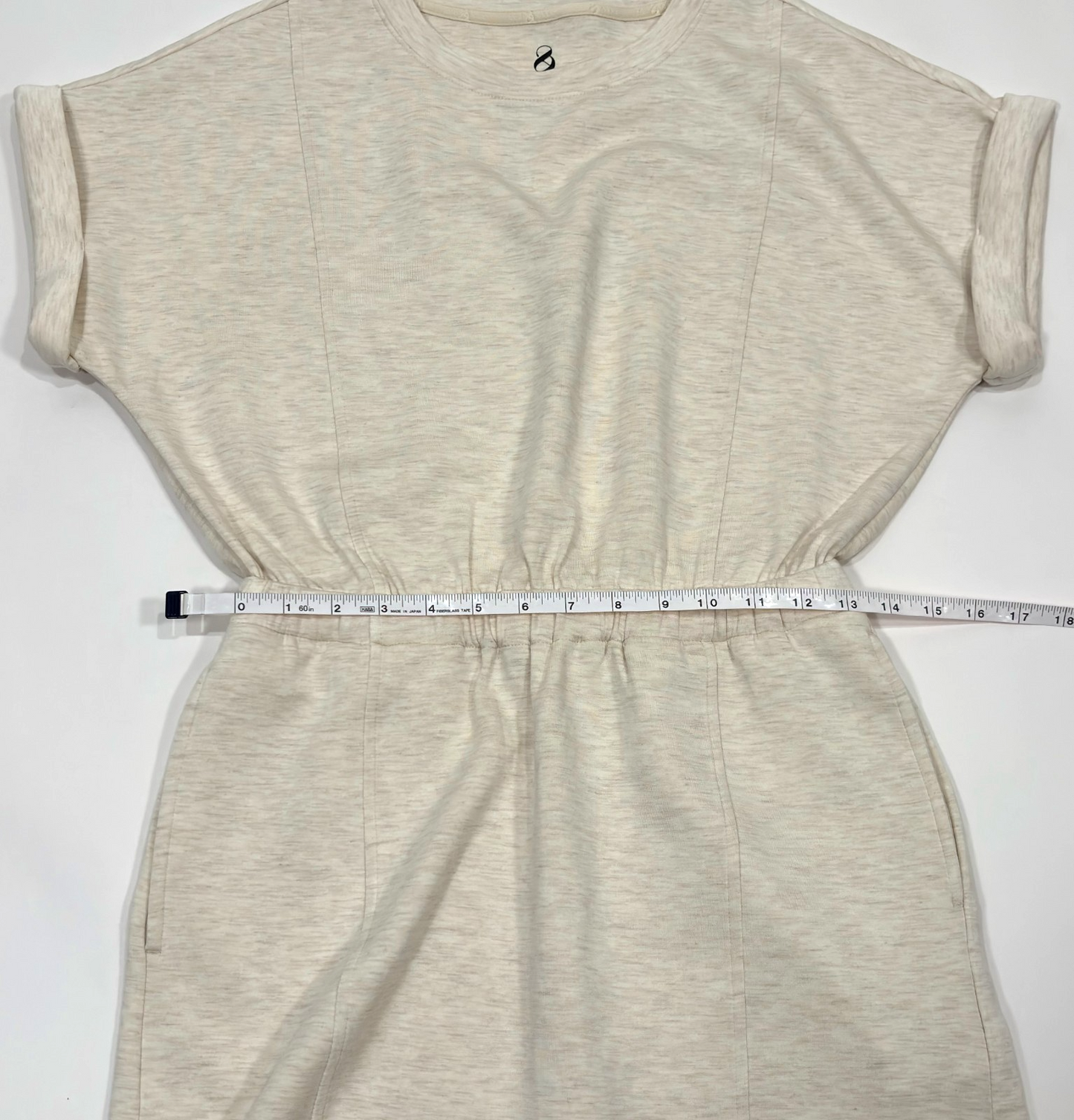 Lou & Grey Heathered Scubasoft Mini Pocket Dress Cream - XS