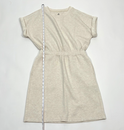 Lou & Grey Heathered Scubasoft Mini Pocket Dress Cream - XS