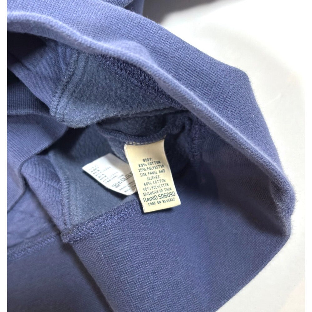 LL Bean Quilted Quarter Zip Pullover Sweatshirt Navy Blue - XL Petite