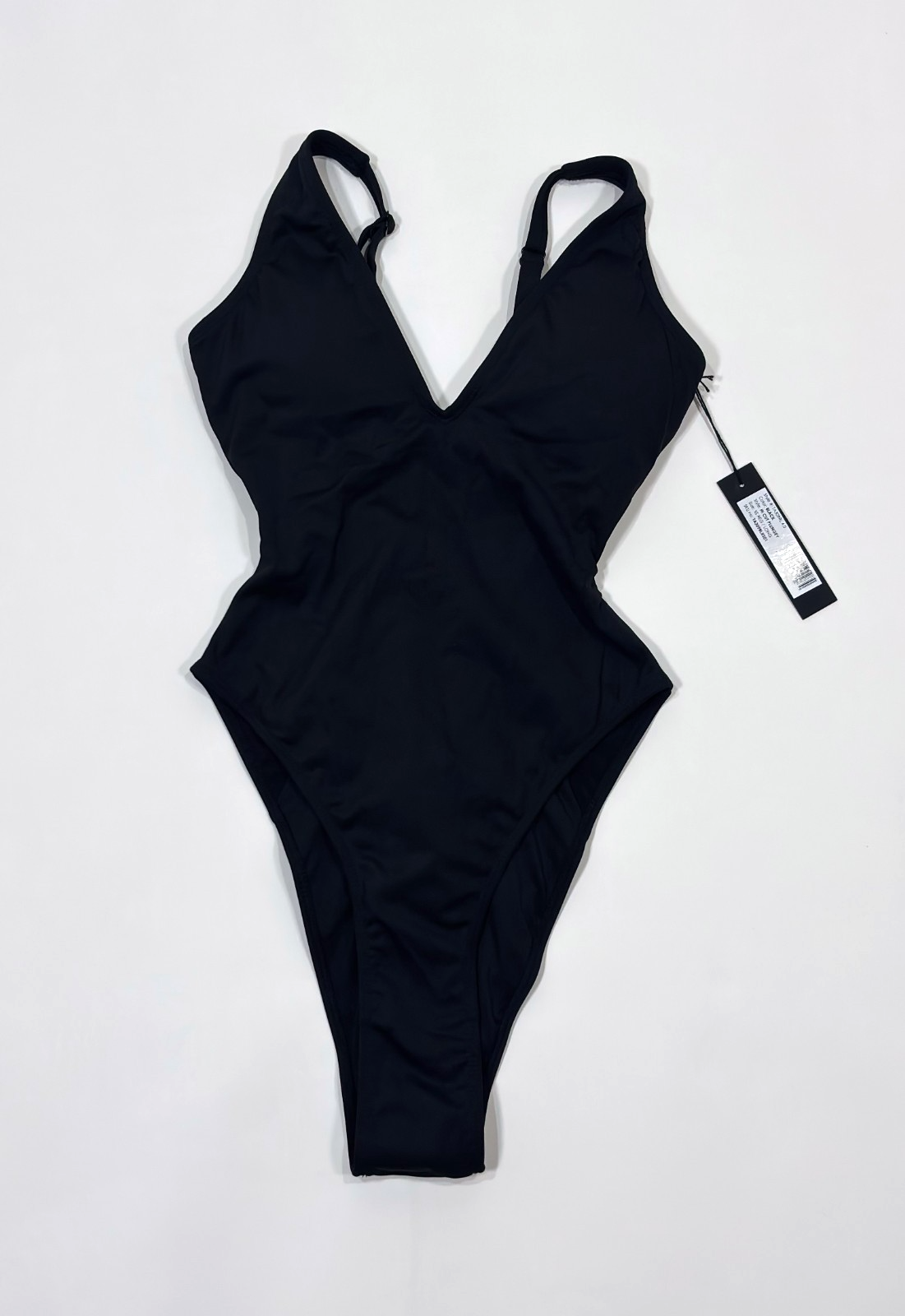 TA3 High Cut Plungey Shapewear Swimsuit Black - XS