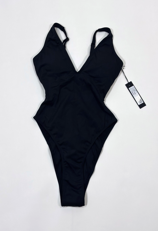 TA3 High Cut Plungey Shapewear Swimsuit Black - XS