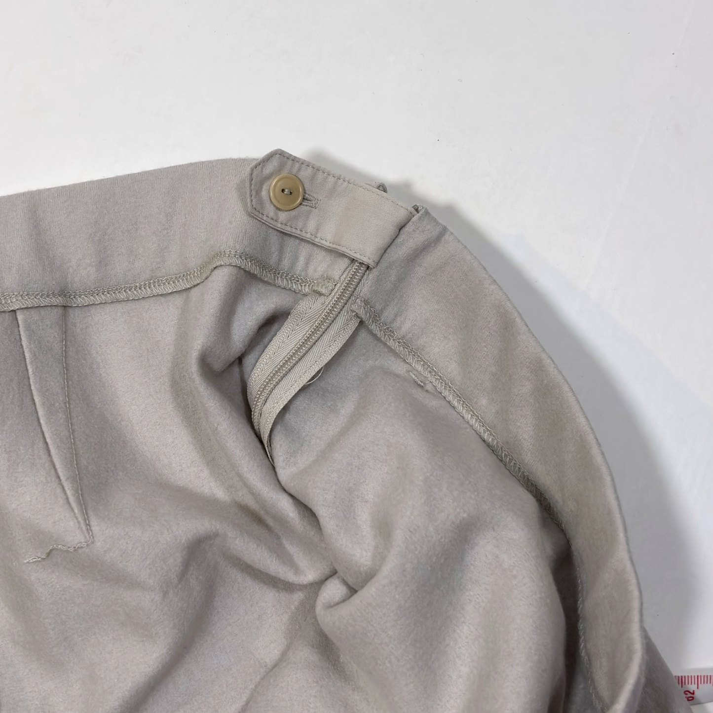 Eileen Fisher System Boiled Wool Jersey Pleated Wide-Leg Trouser Pant Chalk Gray - XL
