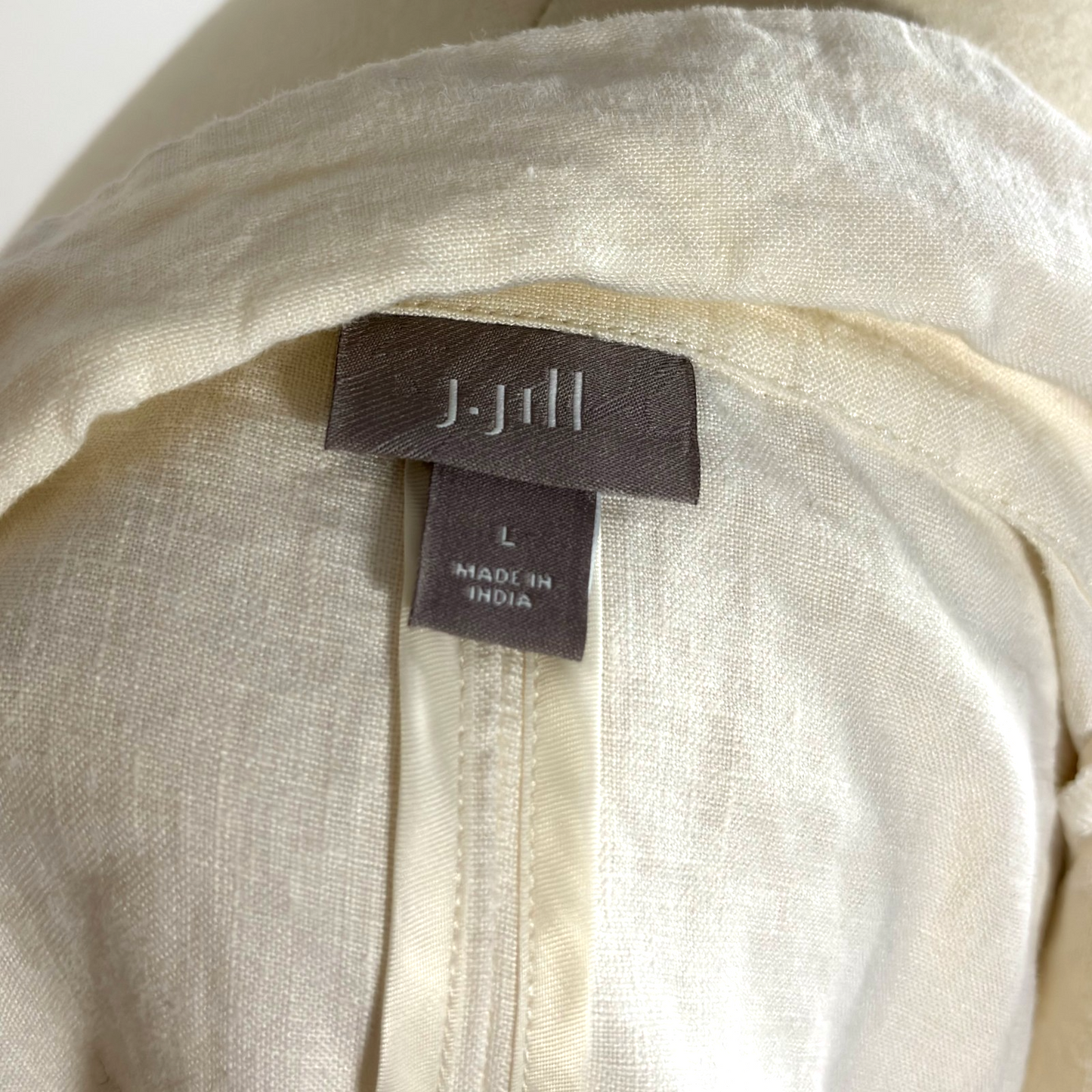 J Jill Single Button Blazer Jacket Ivory White - L