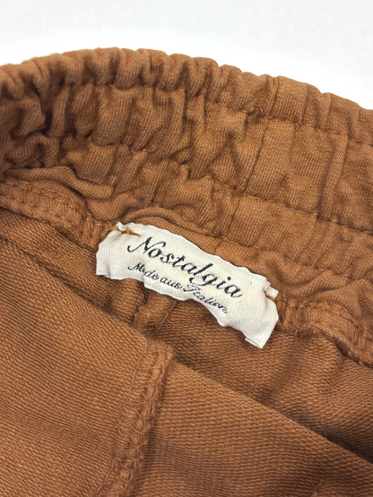 Nostalgia Elastic Waist Knit Jogger Pants Camel Brown Italy - S