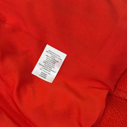 Classiques Entier Red Structured Boxy Blazer Jacket Textured Open Front - L/XL