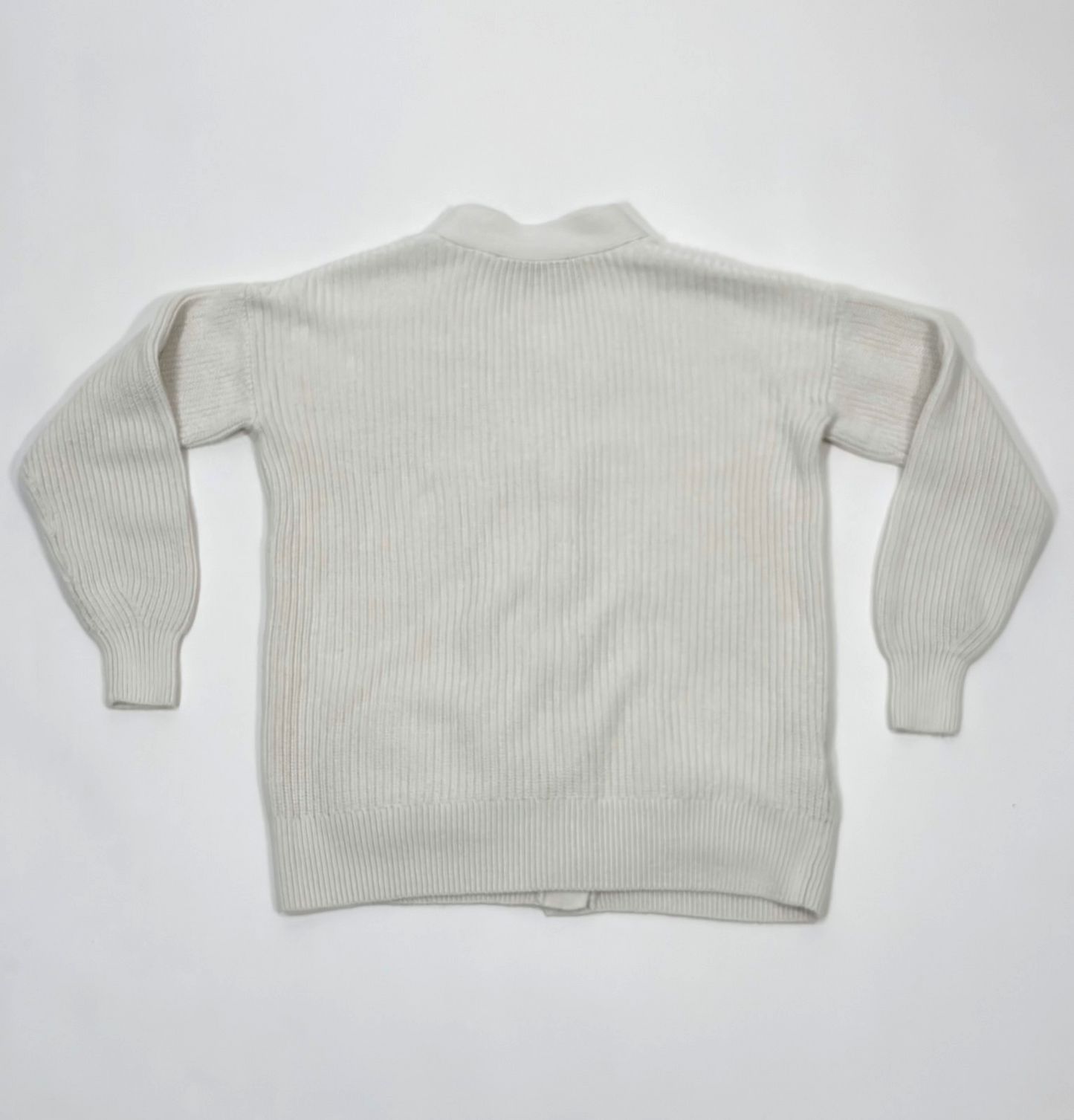 Loft Cardigan Sweater Button Front V Neck White Cotton - XS