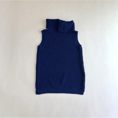 Talbots Turtleneck Sleeveless Knit Sweater Vest Royal Blue - XS