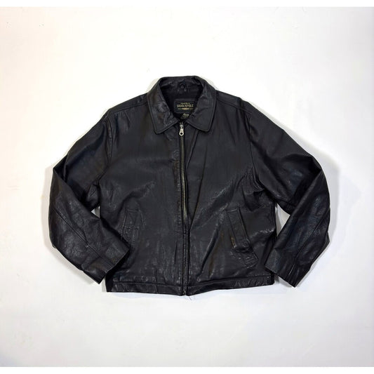 Vintage Banana Republic Leather Bomber Jacket Black Made In Korea - M