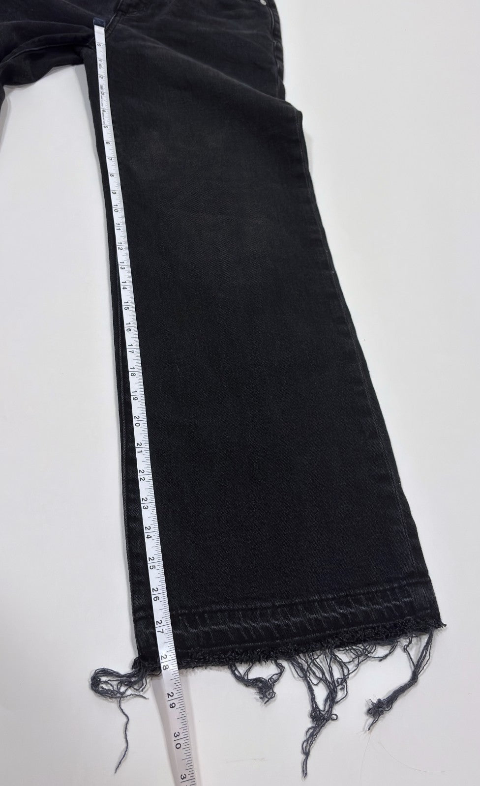 Loft The Wide Leg Black Raw Hem Denim Jeans - 0/25