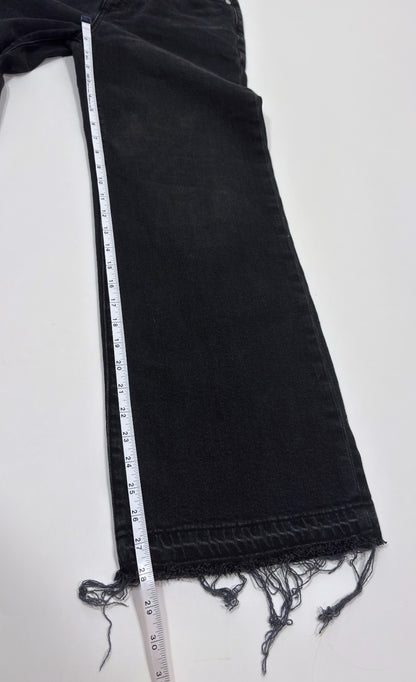 Loft The Wide Leg Black Raw Hem Denim Jeans - 0/25