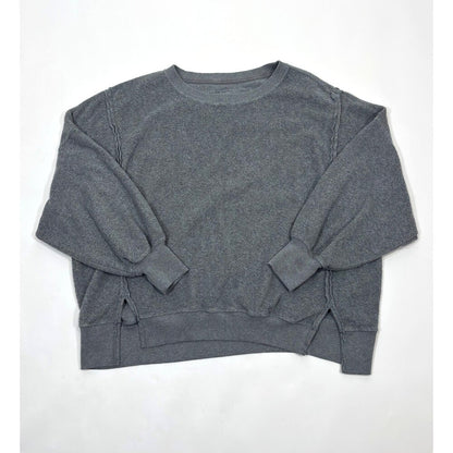 Aerie Sweatshirt Oversized Dolman Sleeve Crew Neck Grey - M