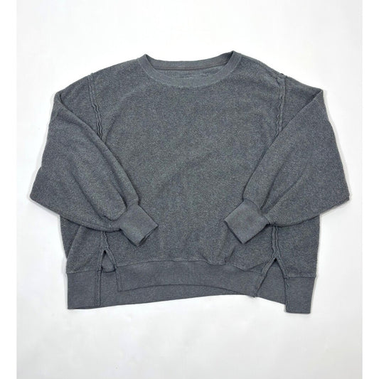 Aerie Sweatshirt Oversized Dolman Sleeve Crew Neck Grey - M