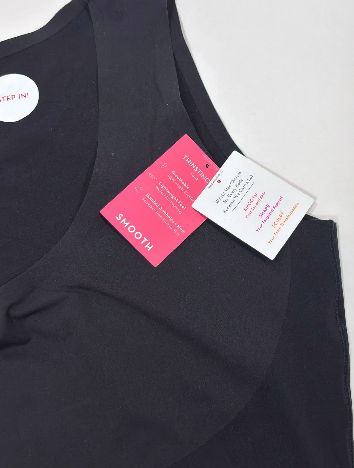 Spanx Invisible Shaping Cami Tank Shapewear Smoothing Black - M