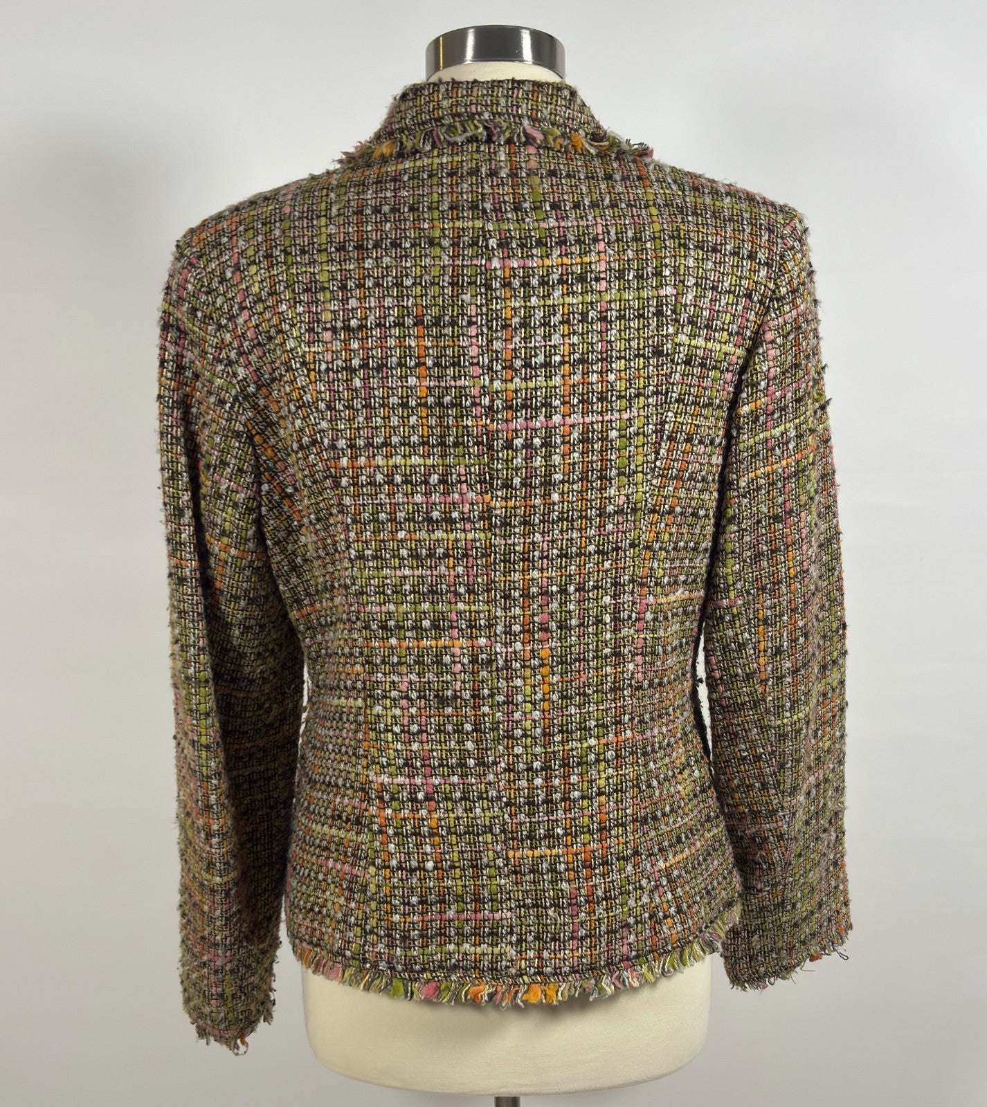 Axcess Fringe Earthy Tone Tweed Blazer - 12