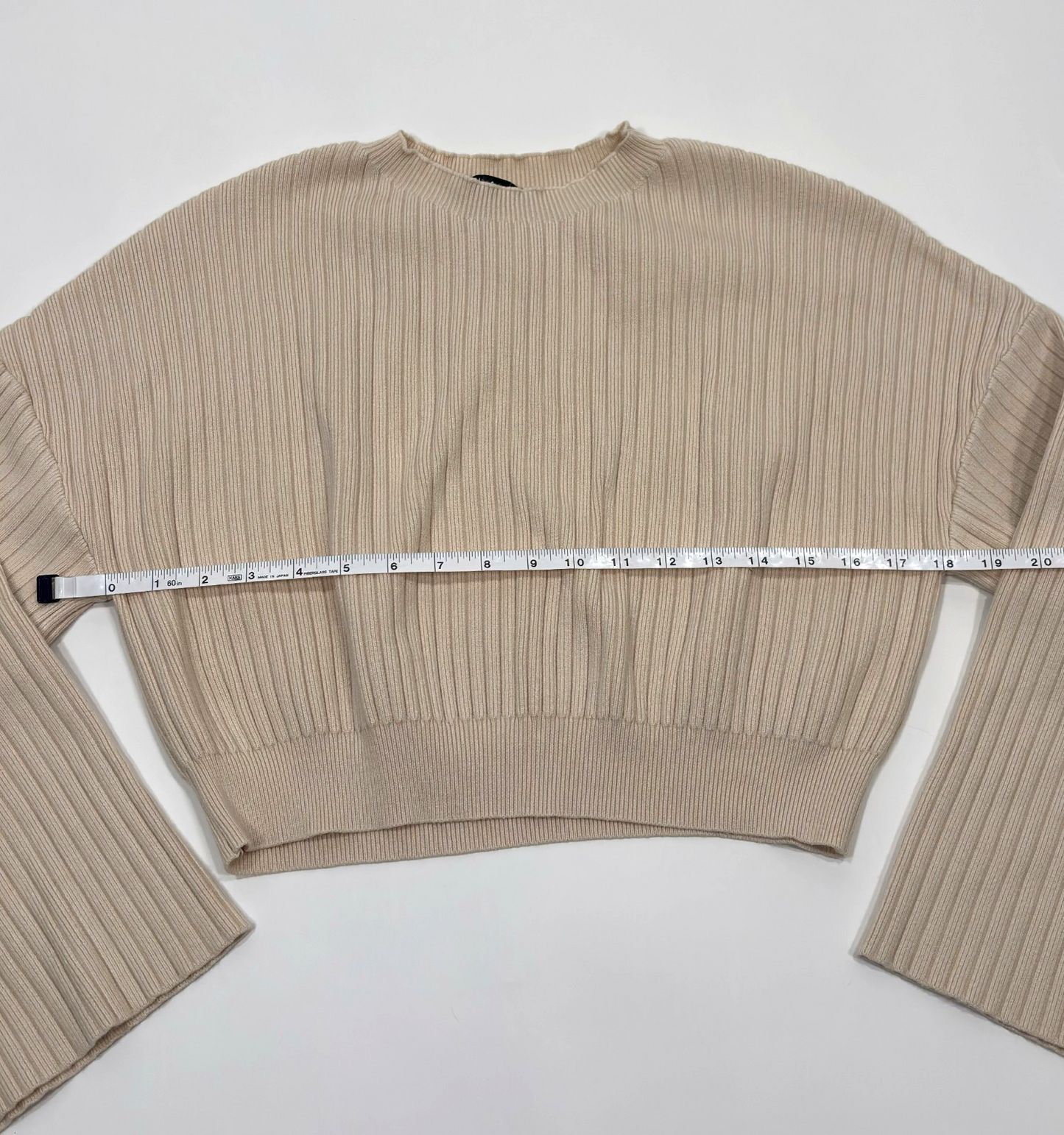Lulu's Cream Ribbed Knit Cropped Sweater "Snuggly Style" - S