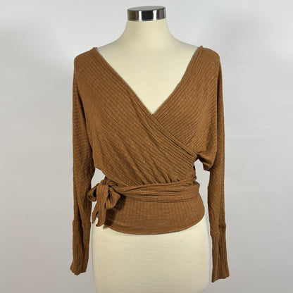 Free People East Coast Wrap Top Blouse Moroccan Spice - XS