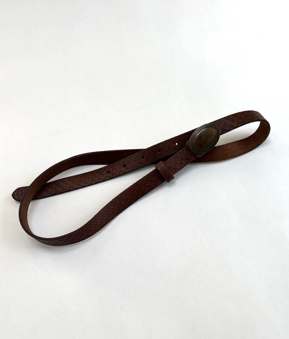 Free People Baby Duke Leather Concho Belt Cognac Brown - Size Small/Medium