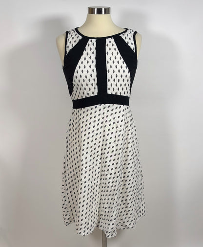 Ivanka Trump A Line Dress Black White - 10