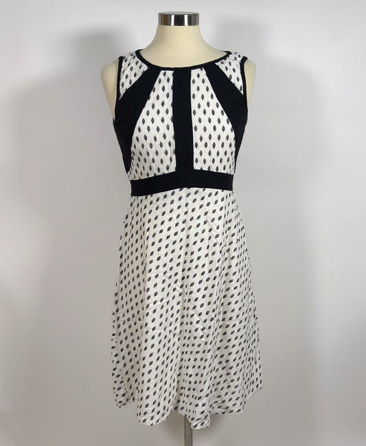Ivanka Trump A Line Dress Black White - 10