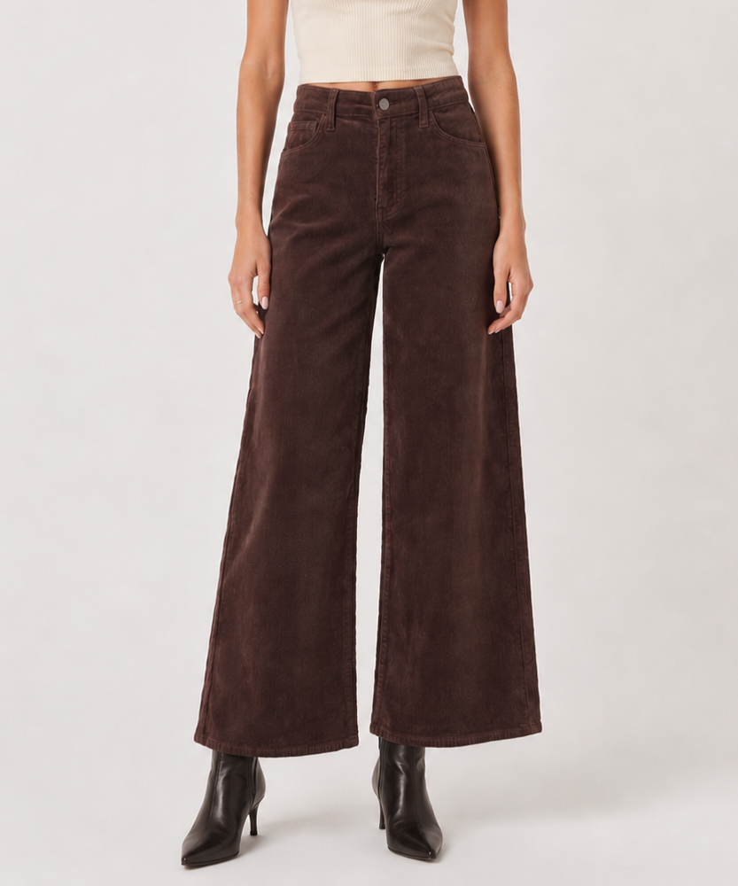 Just Black Denim JBD Brown Corduroy Wide Leg Pants - 24