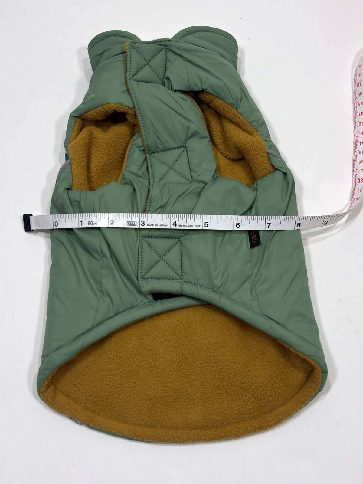 Gooby Sports Dog Vest Sage Green Fleece Lined  - Medium